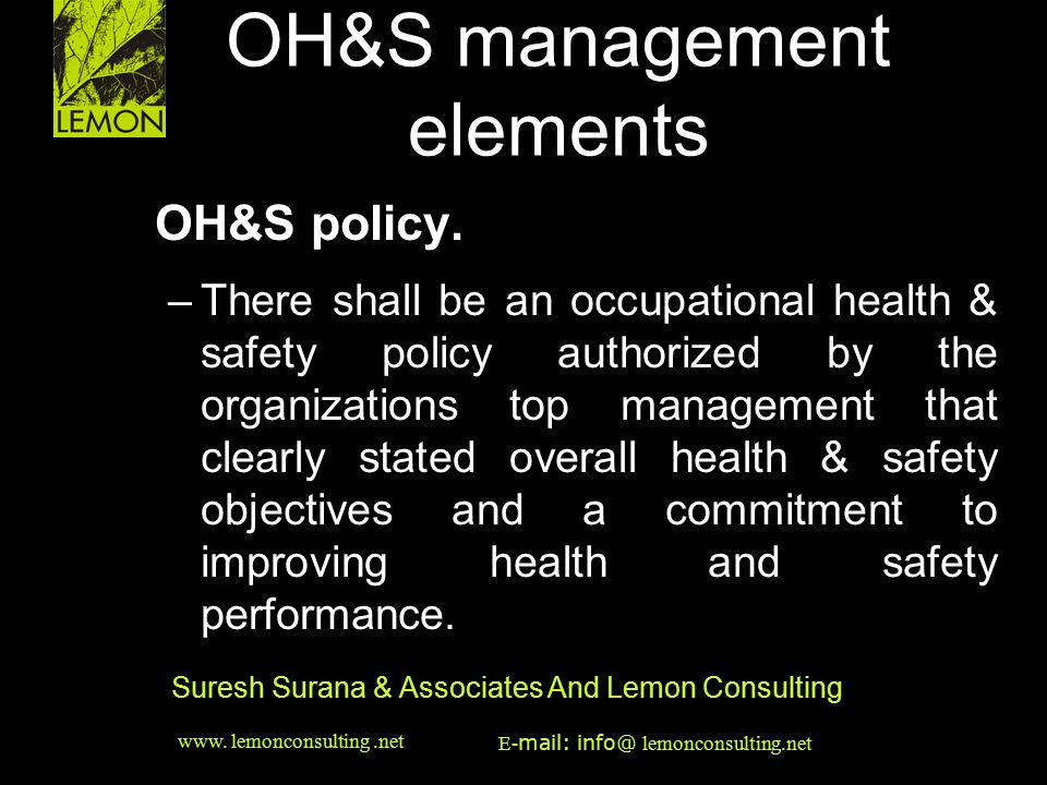 OH&S management elements