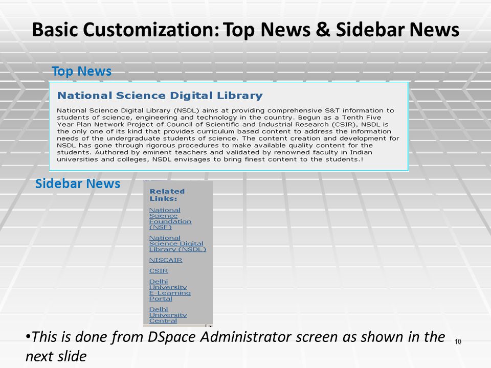 Basic Customization: Top News & Sidebar News