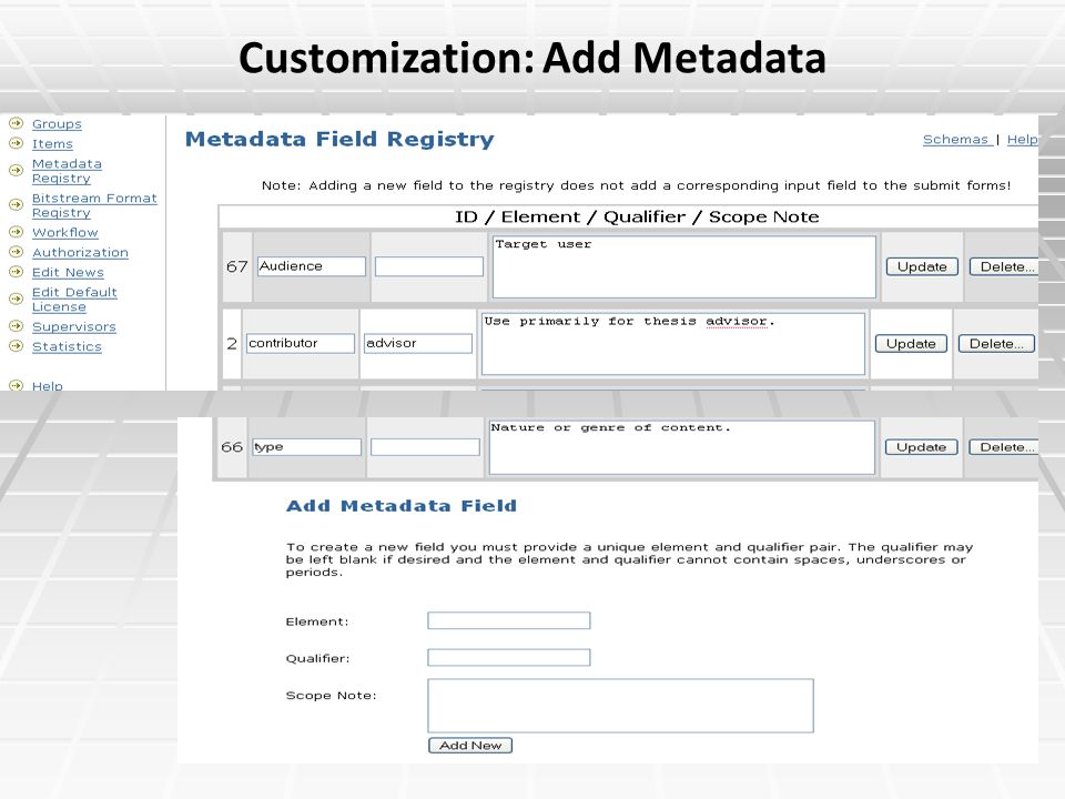 Customization: Add Metadata