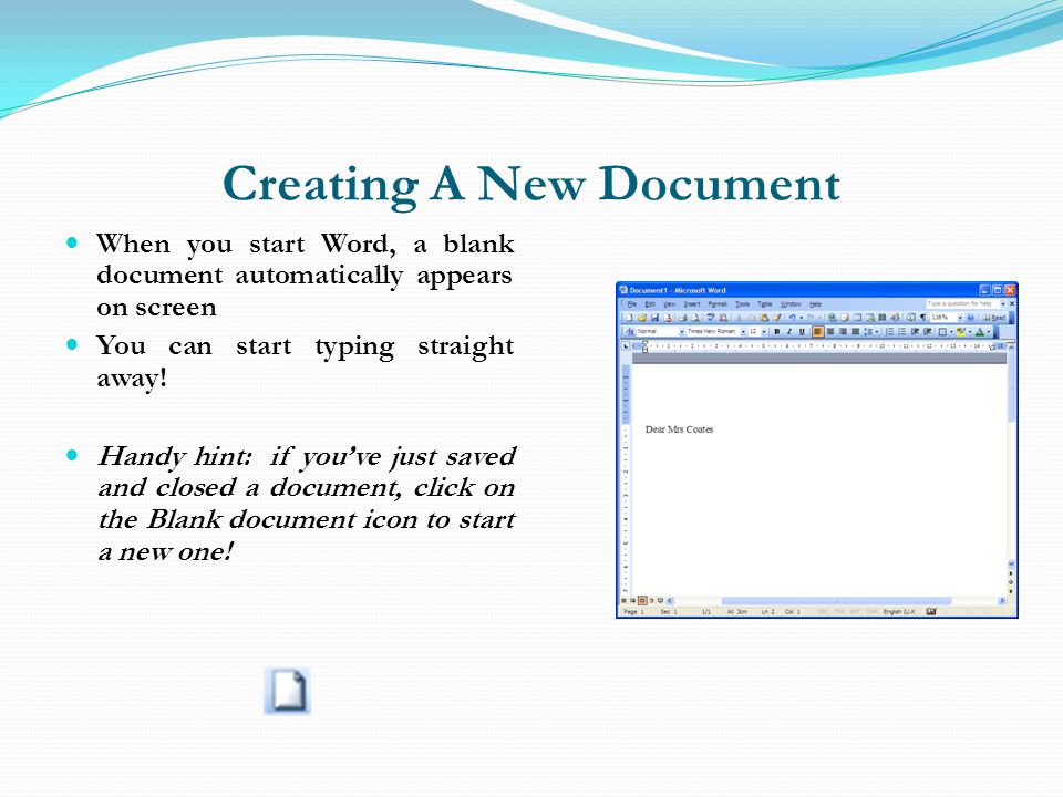 Creating A New Document
