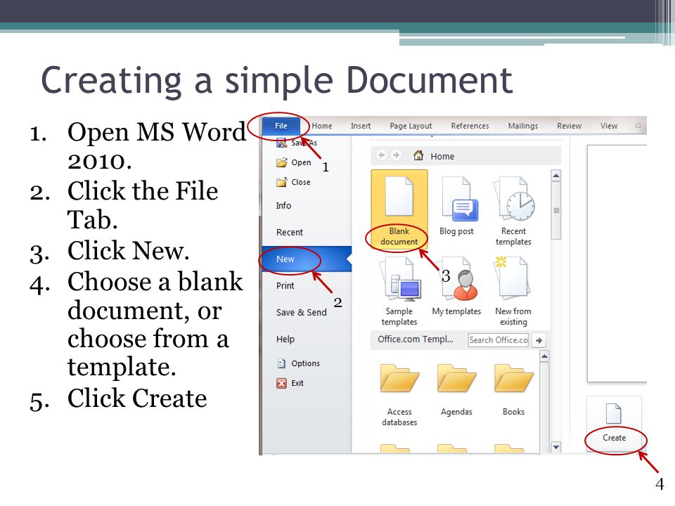 Creating a simple Document