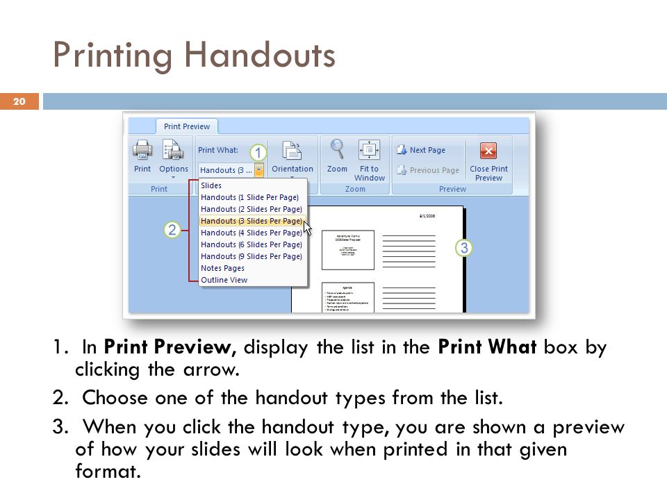 Printing Handouts