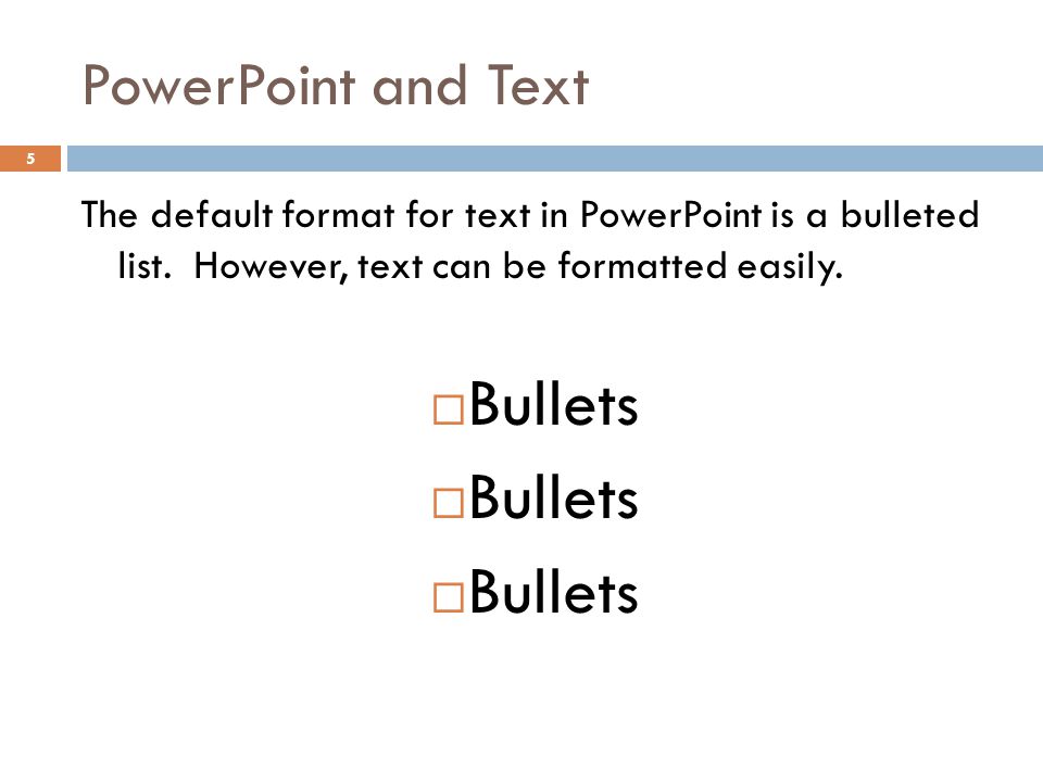 Bullets PowerPoint and Text