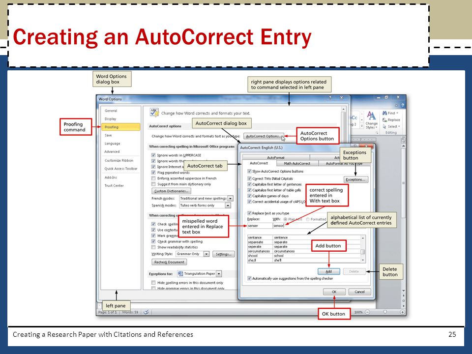Creating an AutoCorrect Entry