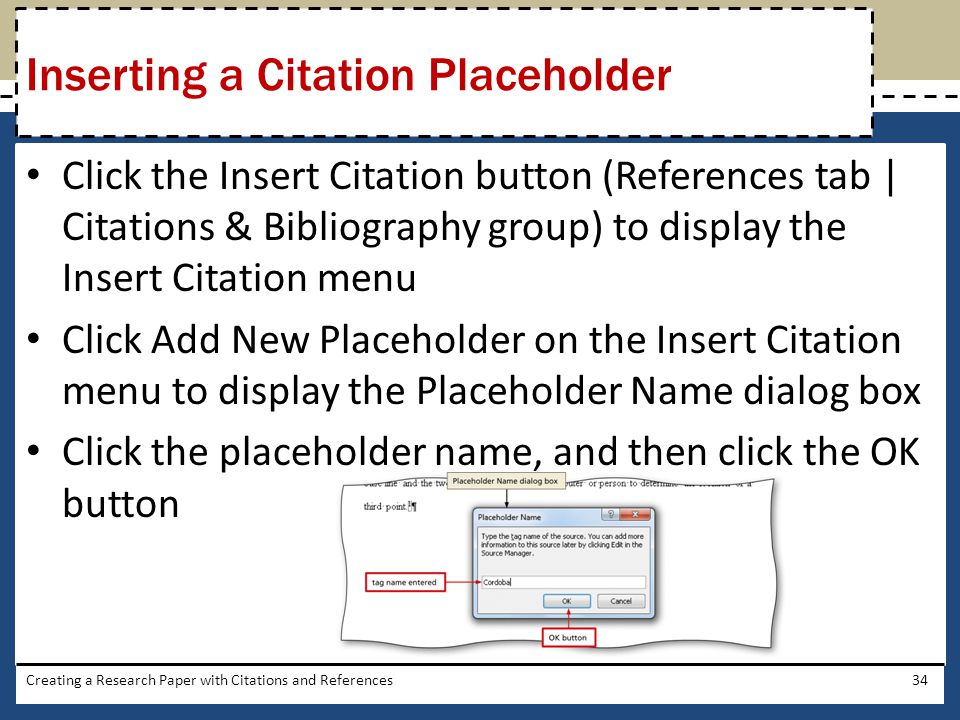 Inserting a Citation Placeholder