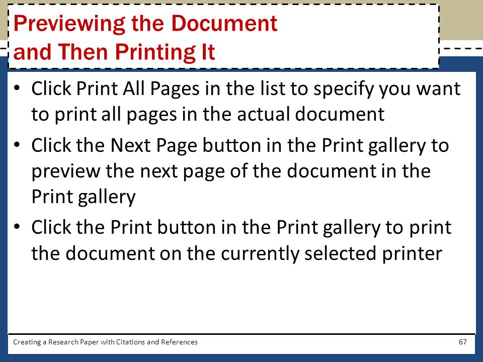Previewing the Document and Then Printing It