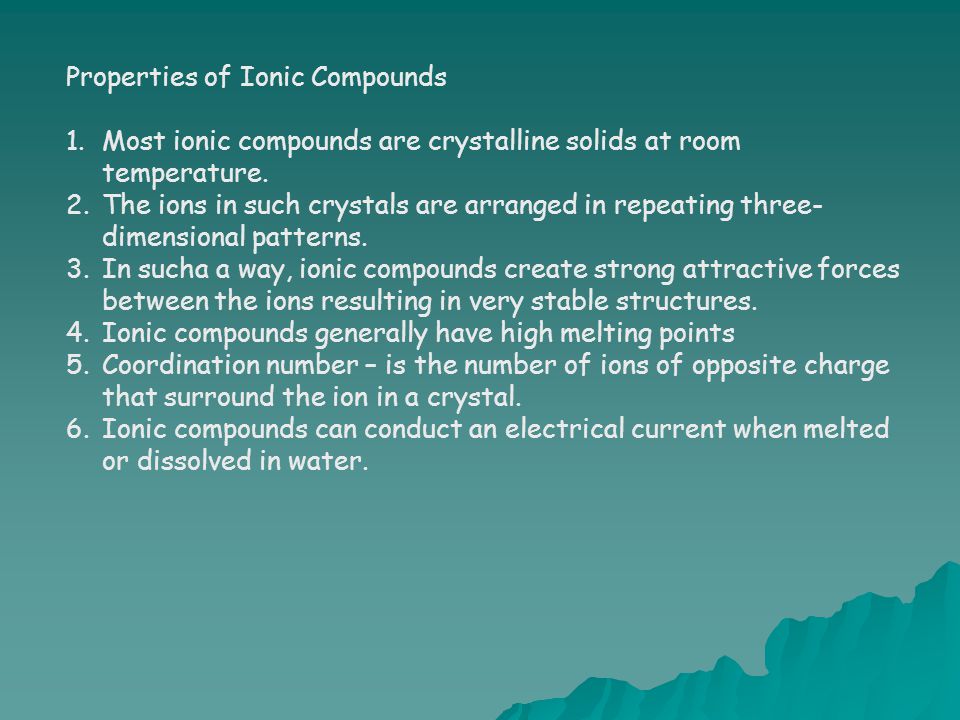 Properties of Ionic Compounds