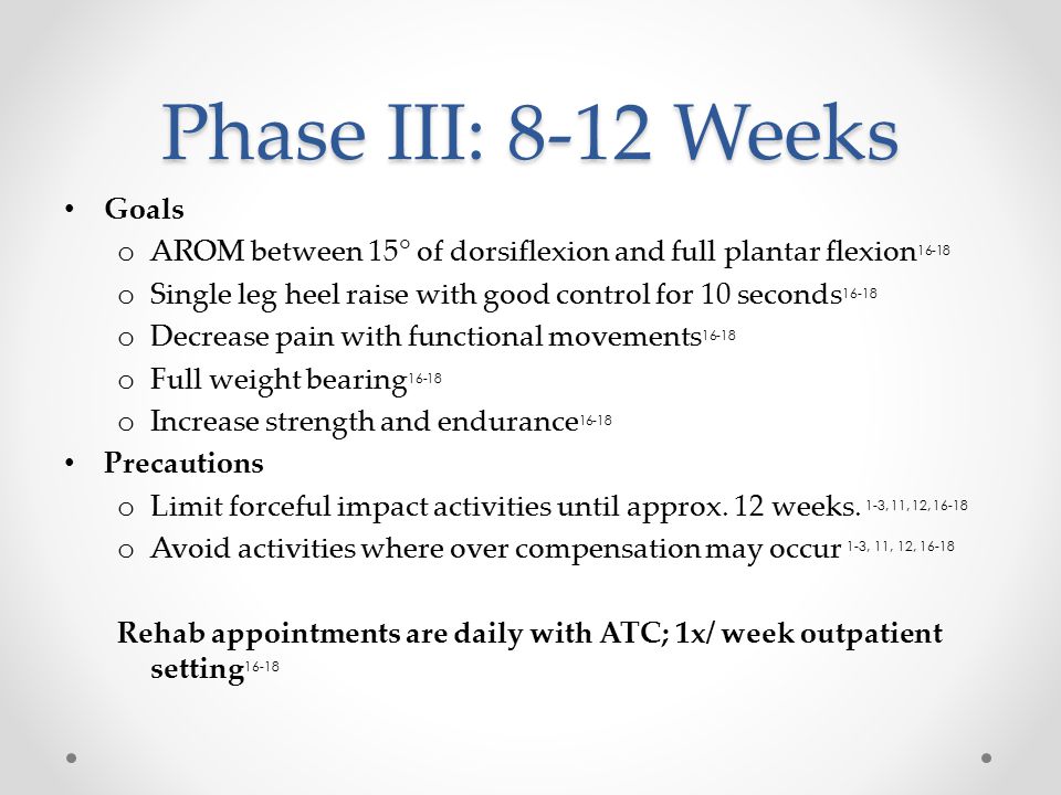 Phase III: 8-12 Weeks Goals