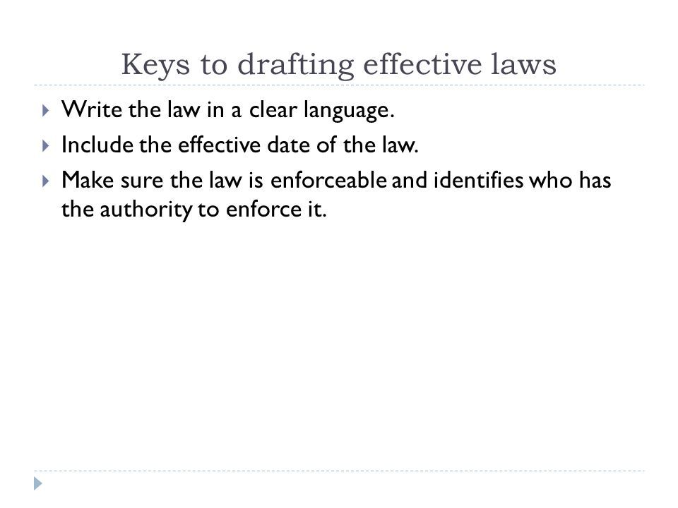 Keys to drafting effective laws
