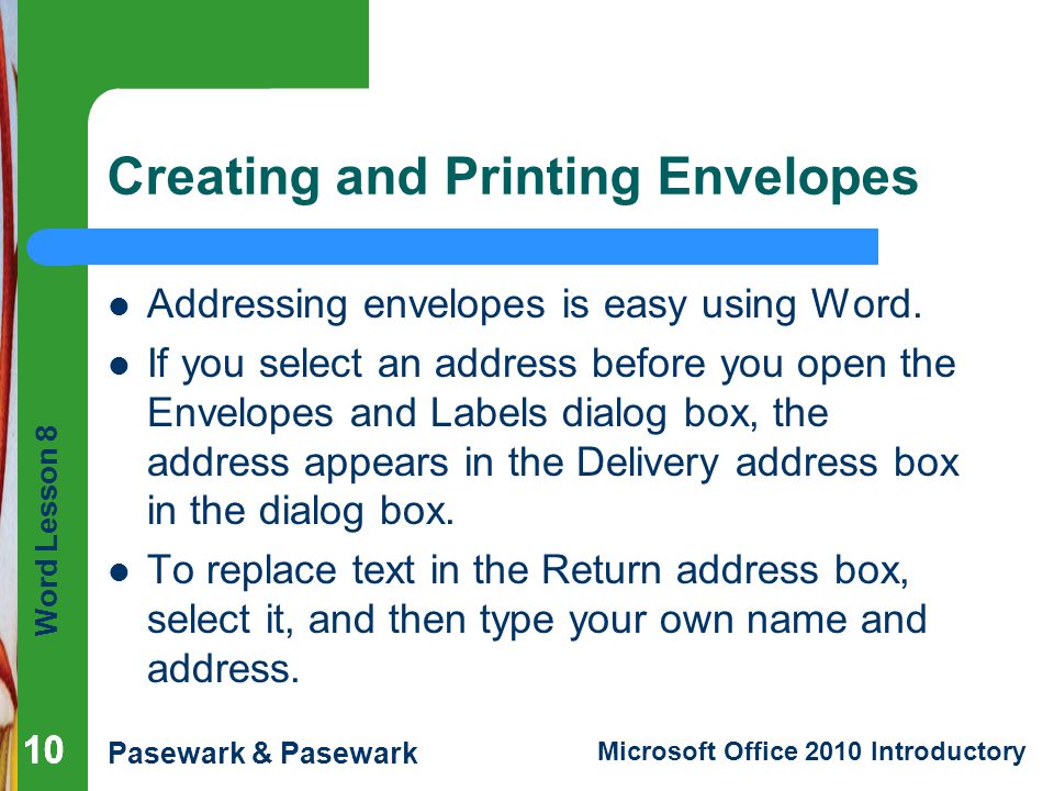 Creating and Printing Envelopes