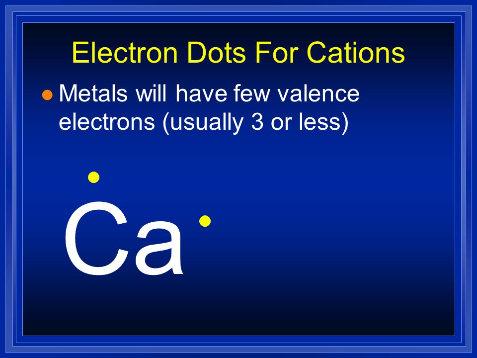 Electron Dots For Cations