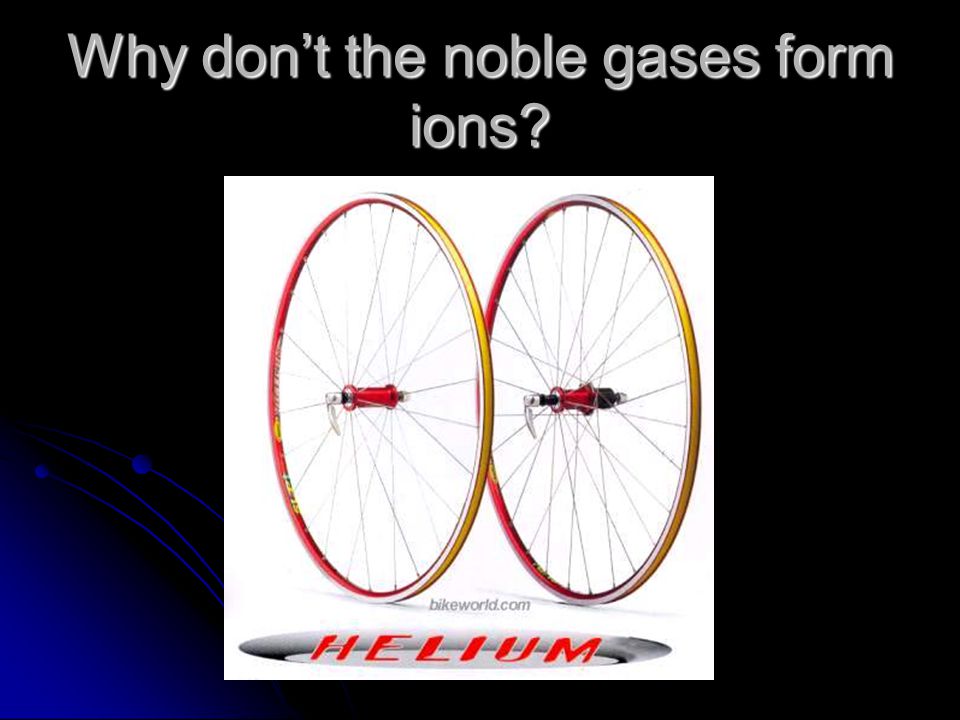 Why don’t the noble gases form ions