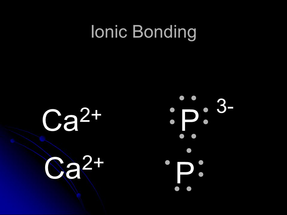 Ionic Bonding Ca2+ P 3- Ca2+ P
