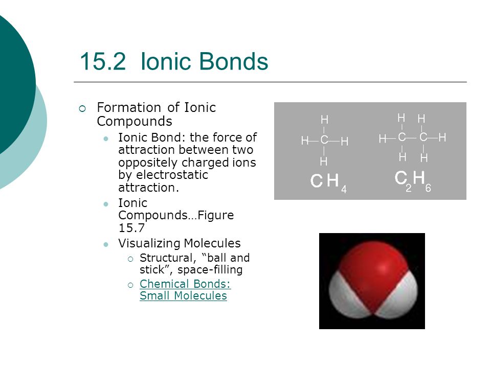 15.2 Ionic Bonds Formation of Ionic Compounds