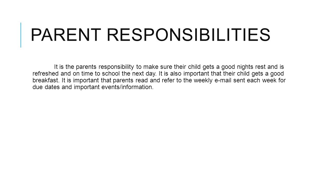 Parent Responsibilities