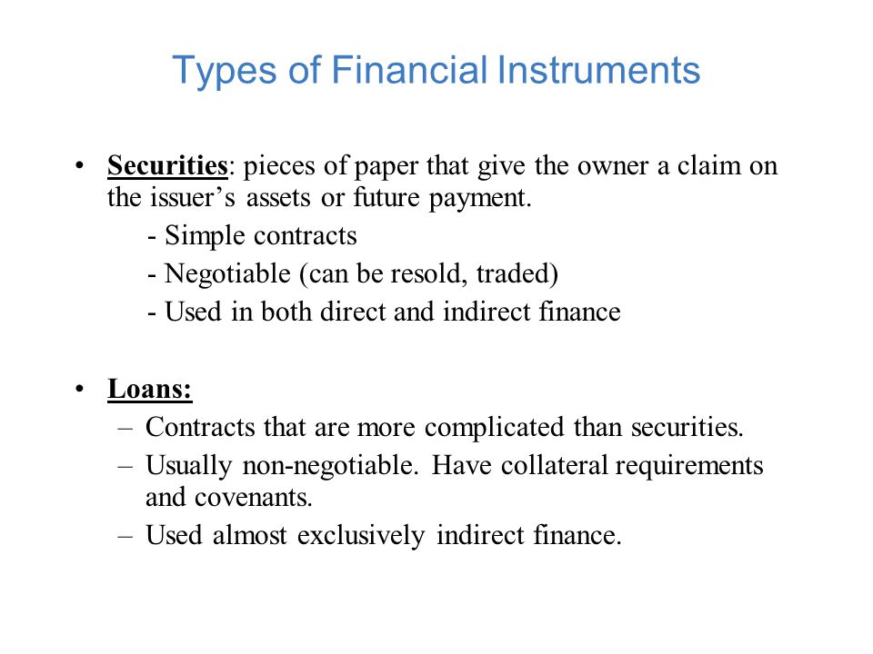 Types of Financial Instruments - ppt video online download