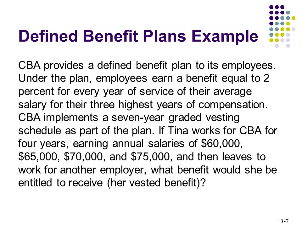 Defined Benefit Plans Example