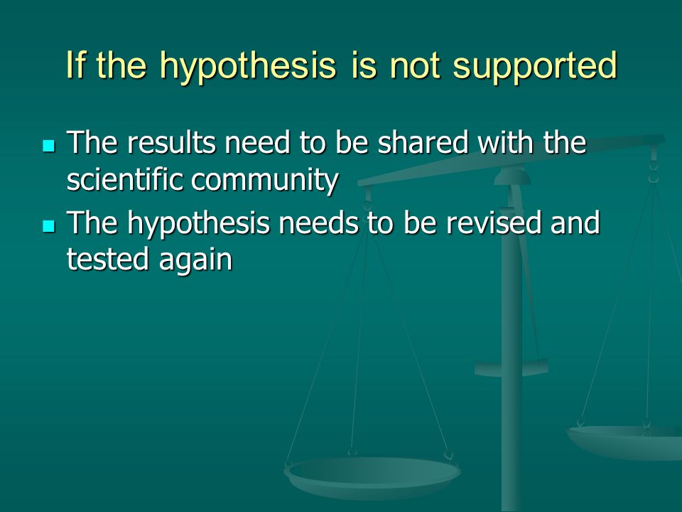 If the hypothesis is not supported