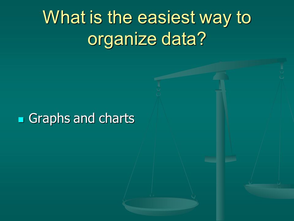 What is the easiest way to organize data