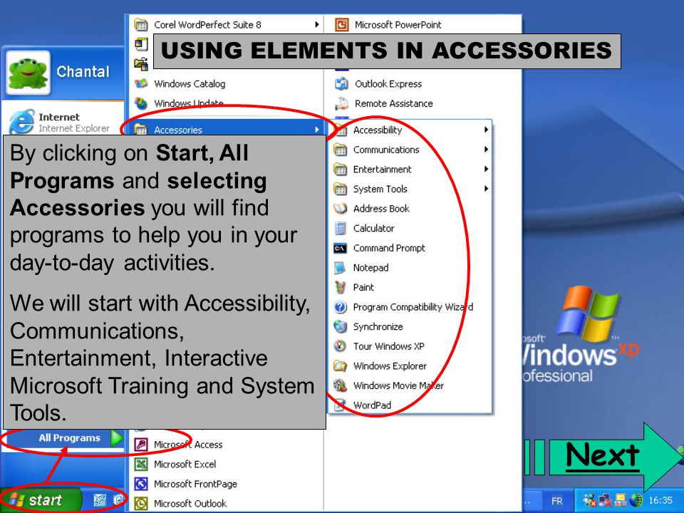 Next USING ELEMENTS IN ACCESSORIES