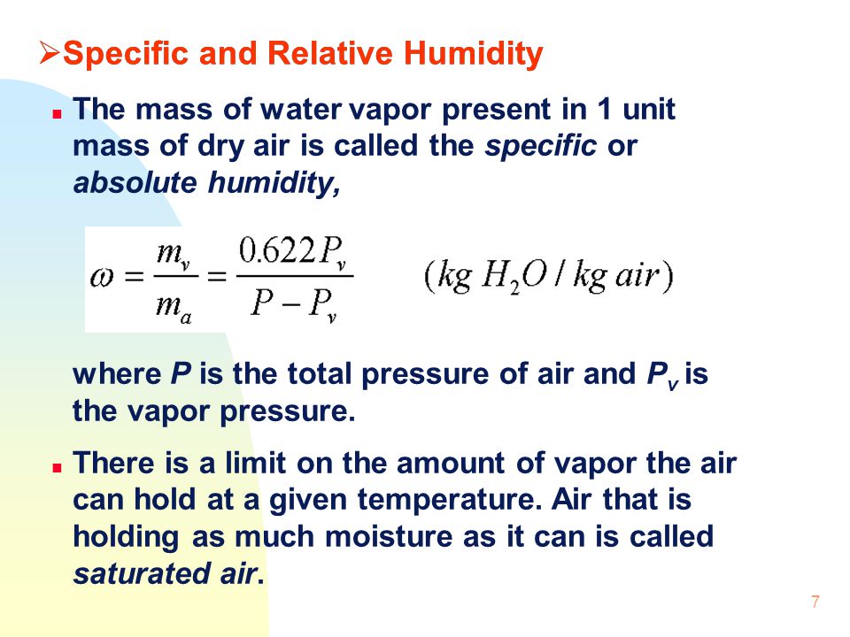 Specific and Relative Humidity