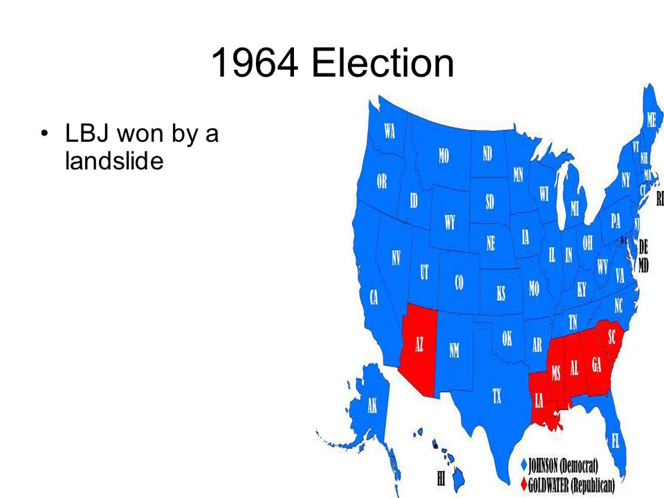 1964 Election LBJ won by a landslide