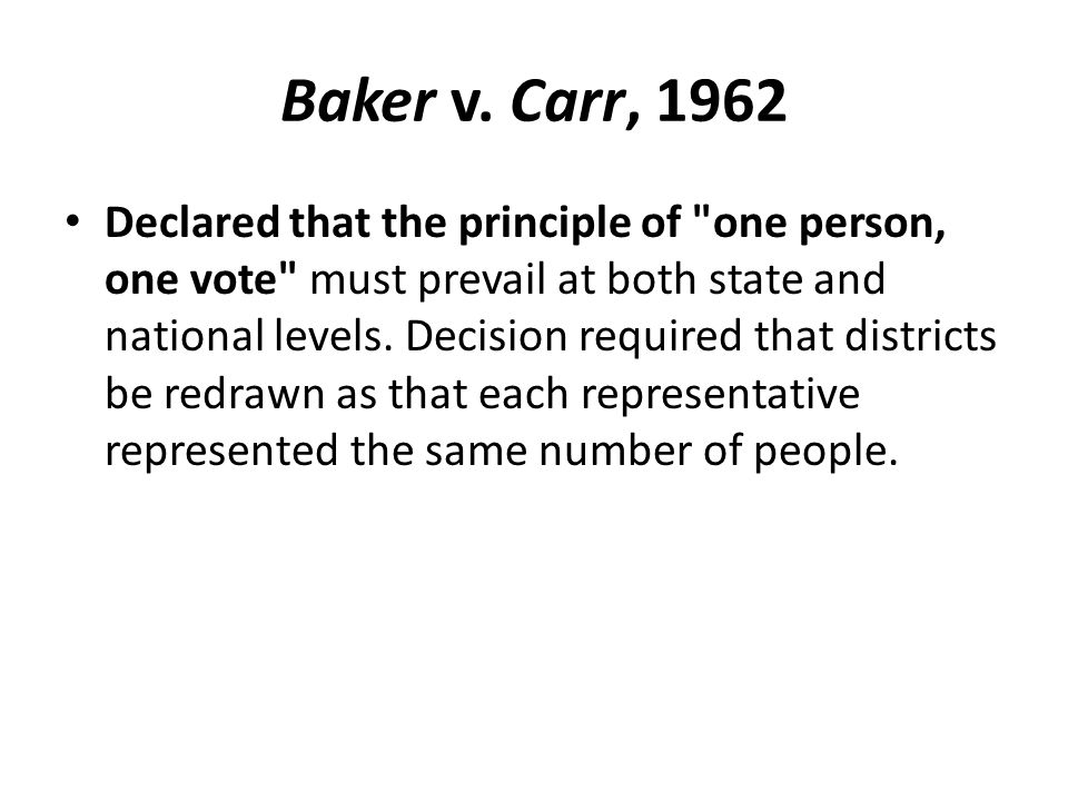 Baker v. Carr, 1962