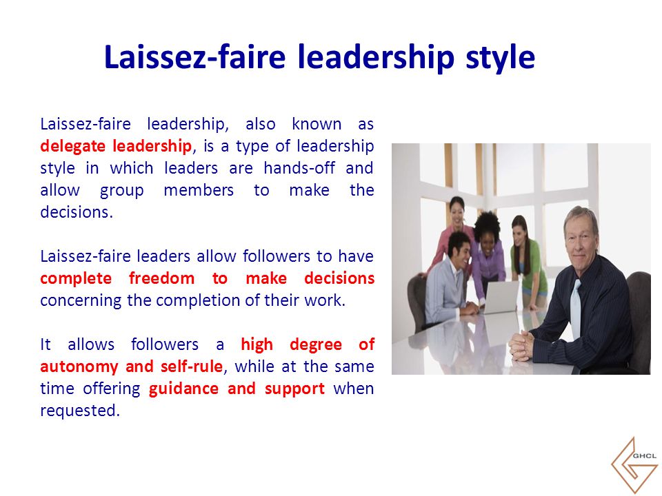 Laissez-faire leadership style