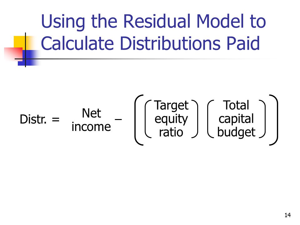 Using the Residual Model to Calculate Distributions Paid