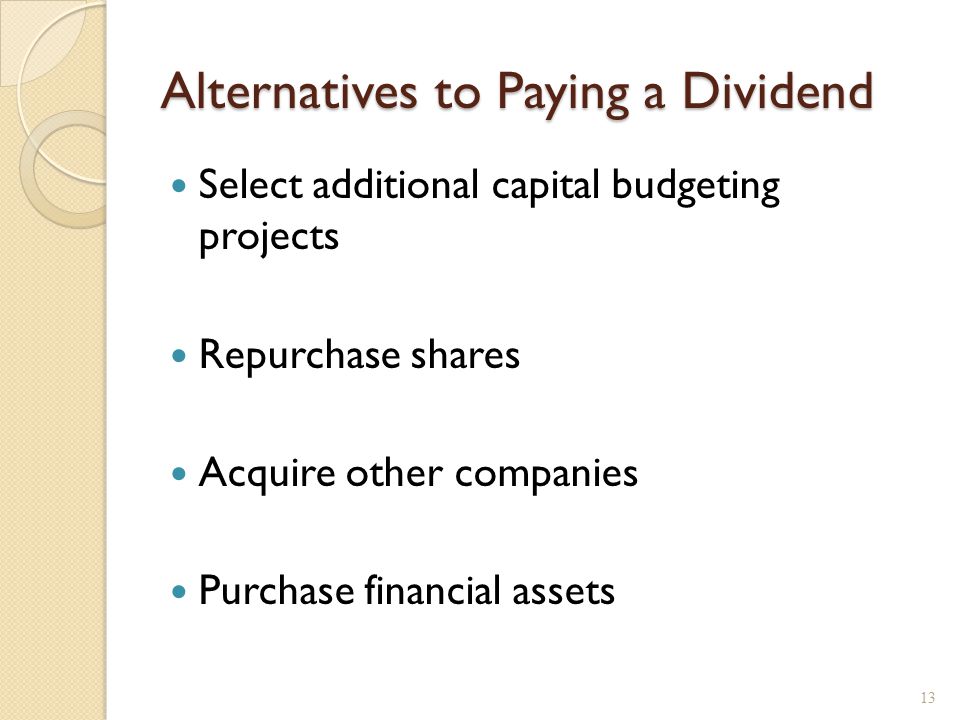 Dividends and Signals Changes in dividends convey information.