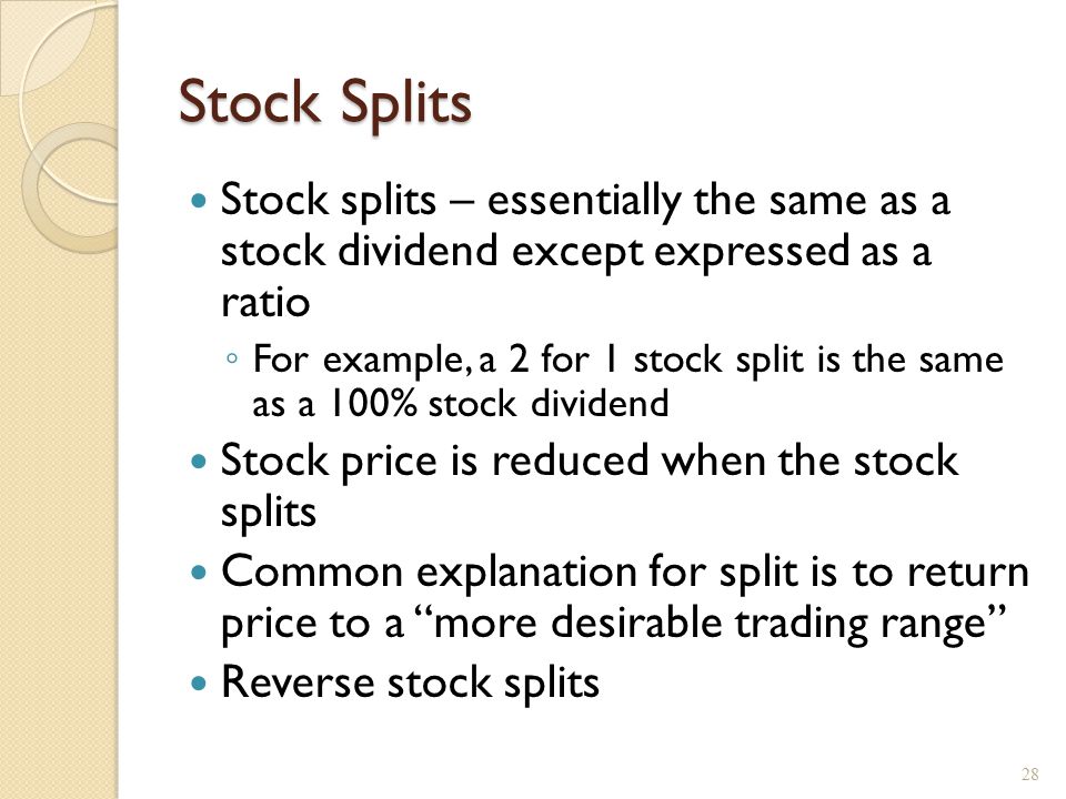 Effect of a six-for-five stock split