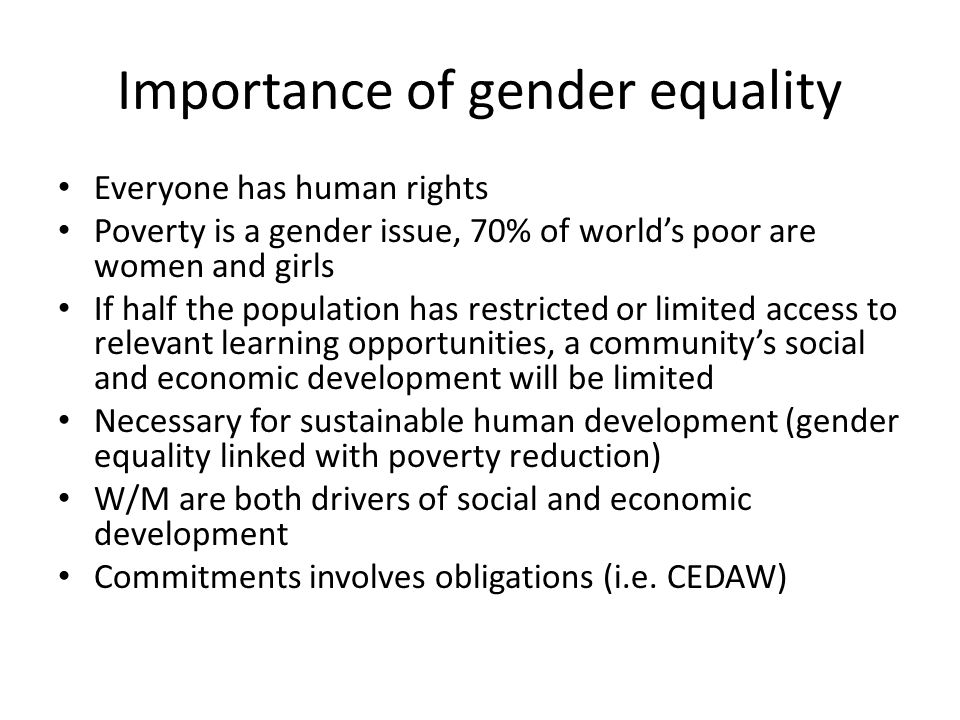 Importance of gender equality