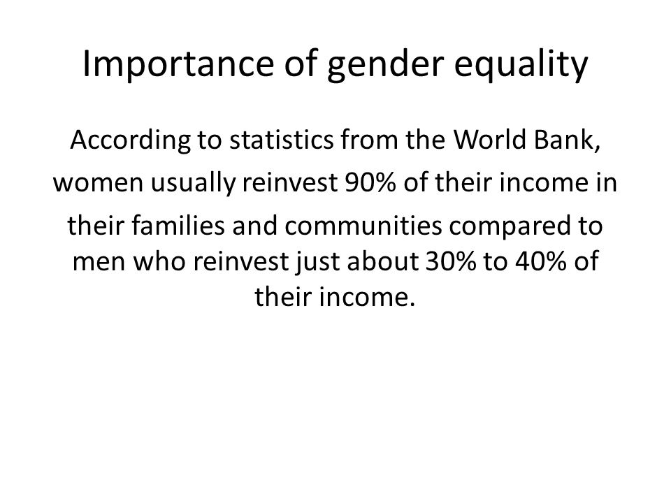 Importance of gender equality