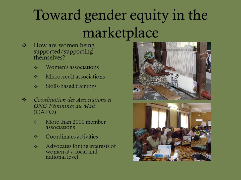 Toward gender equity in the marketplace
