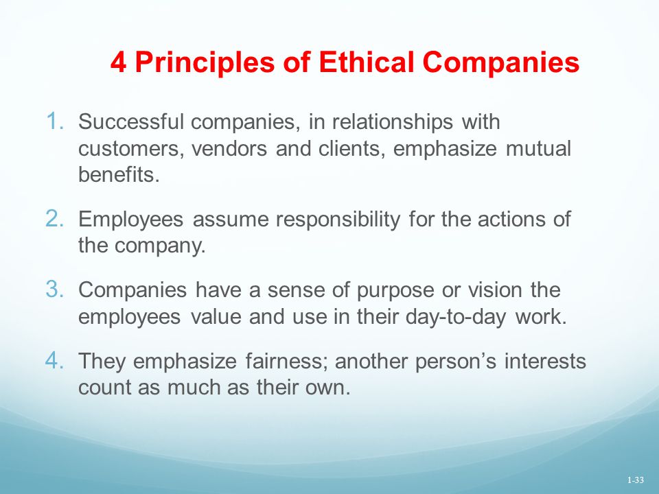 4 Principles of Ethical Companies