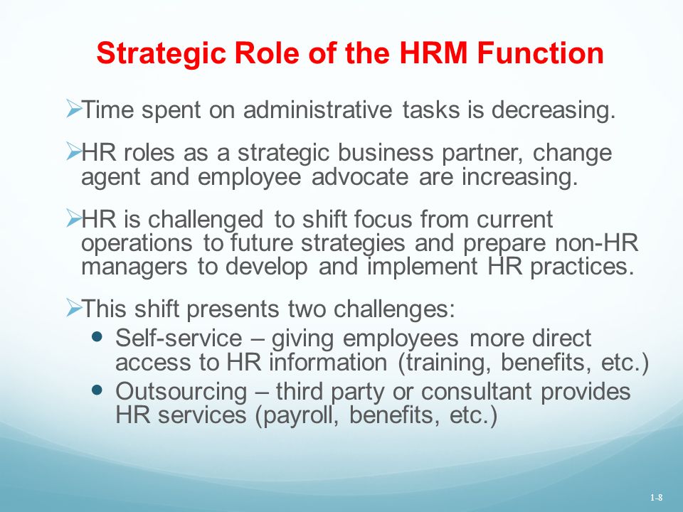 Strategic Role of the HRM Function