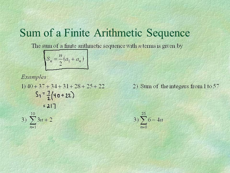 Sum of a Finite Arithmetic Sequence