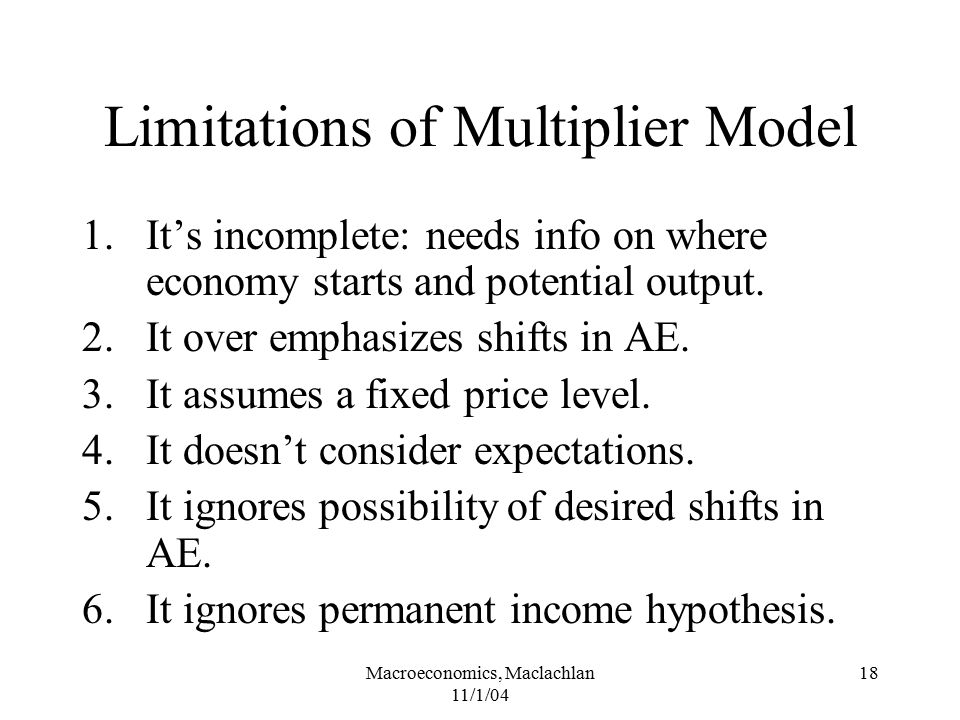 Limitations of Multiplier Model