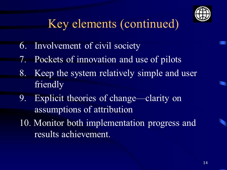 Key elements (continued)