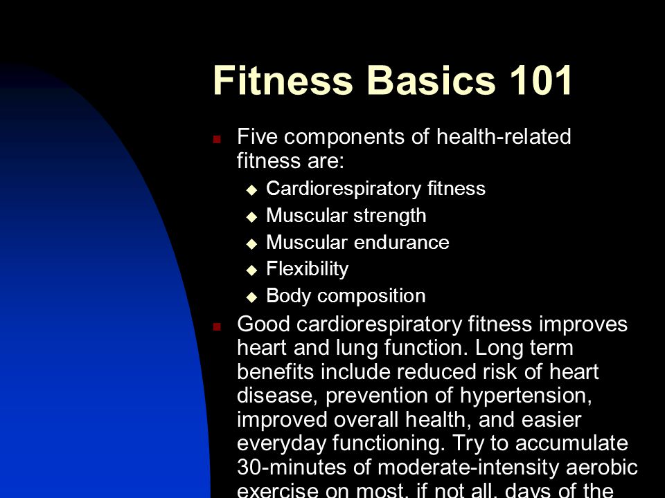 Fitness Basics Health Related Fitness Components FITT Principle - Ppt ...