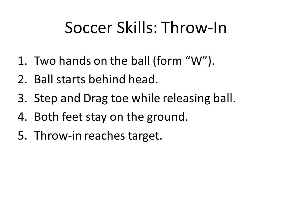 Soccer Skills: Throw-In