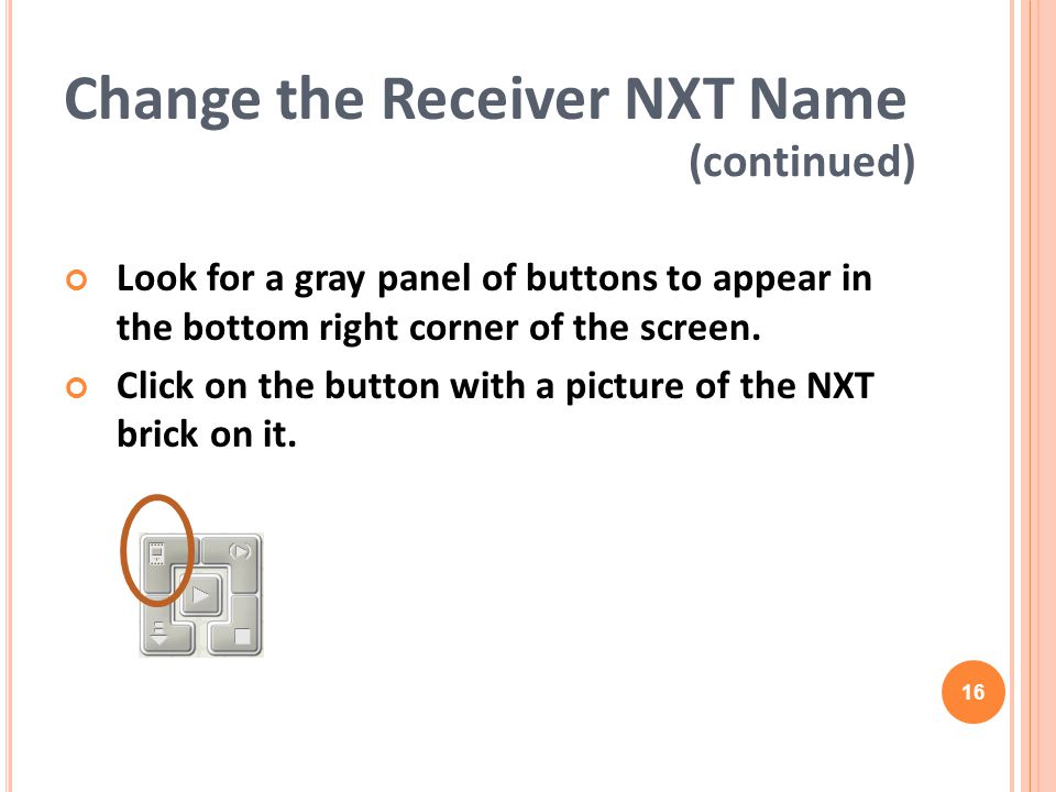 Change the Receiver NXT Name