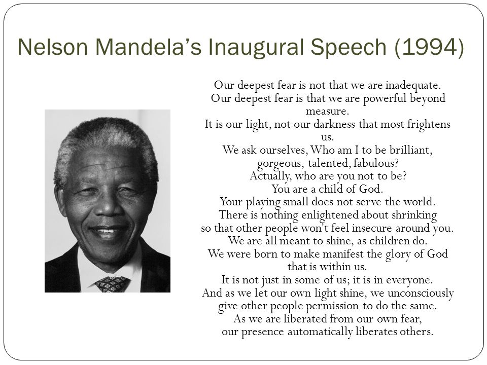 nelson mandela inaugural speech 1994 analysis