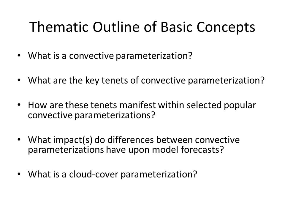 Thematic Outline of Basic Concepts