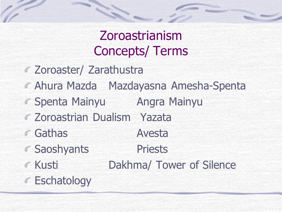 Zoroastrianism Concepts/ Terms