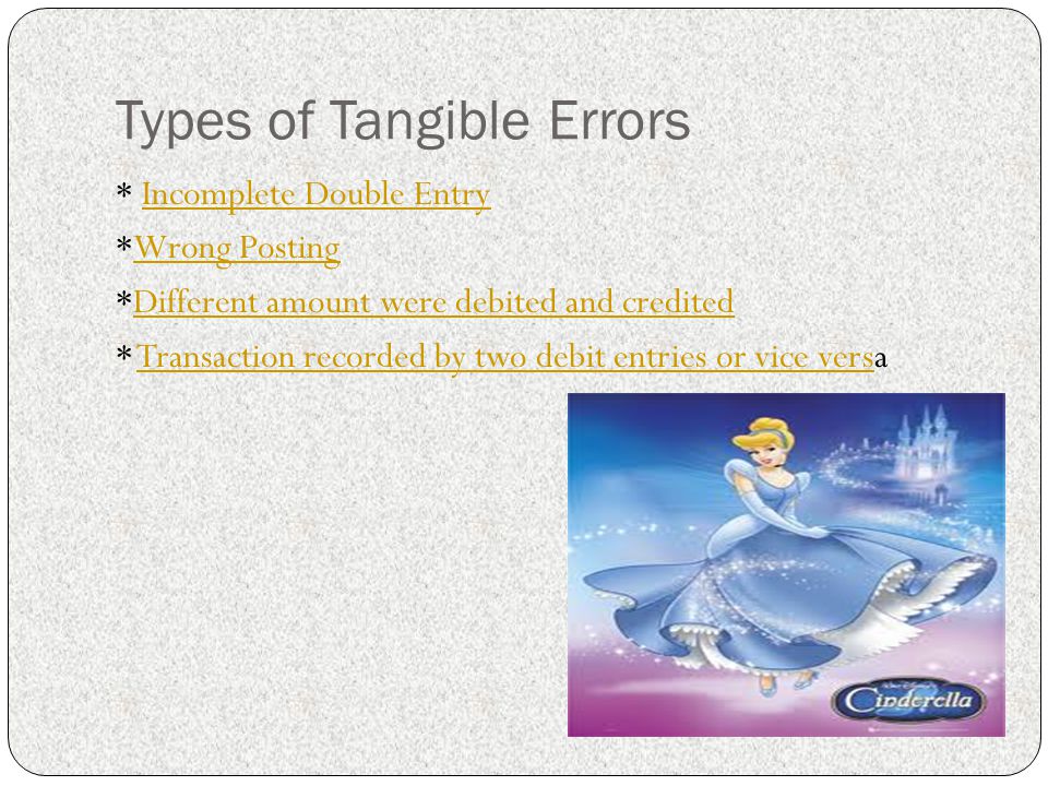 Types of Tangible Errors