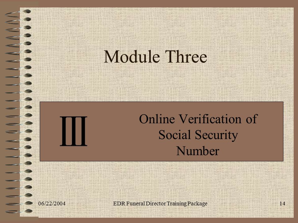 Online Verification of Social Security Number