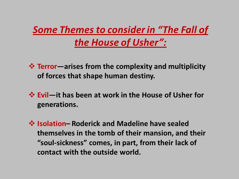 thesis statement for the fall of the house of usher