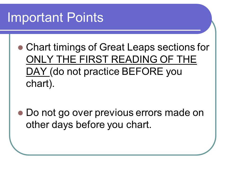 Great Leaps Reading Progress Chart