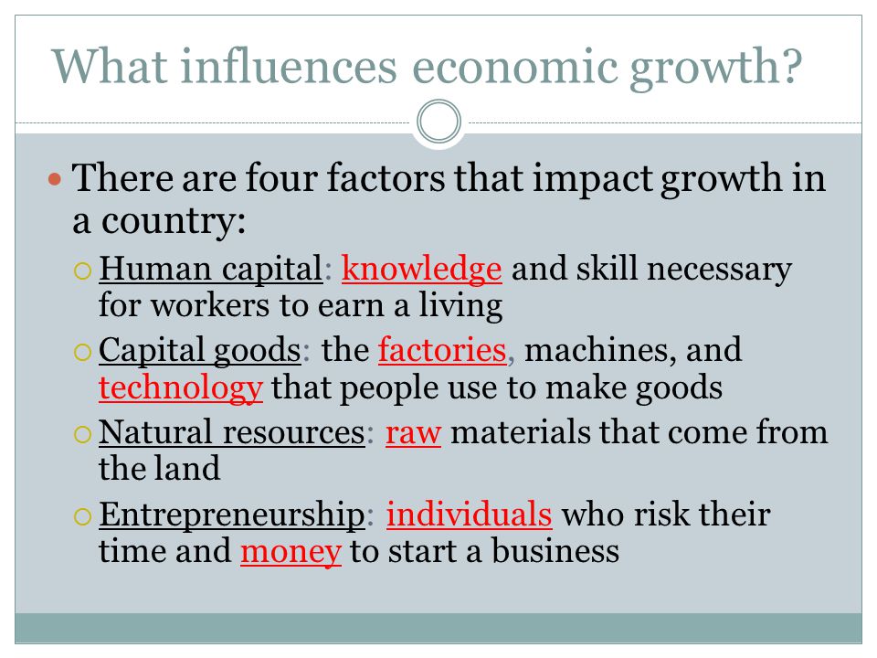 What influences economic growth